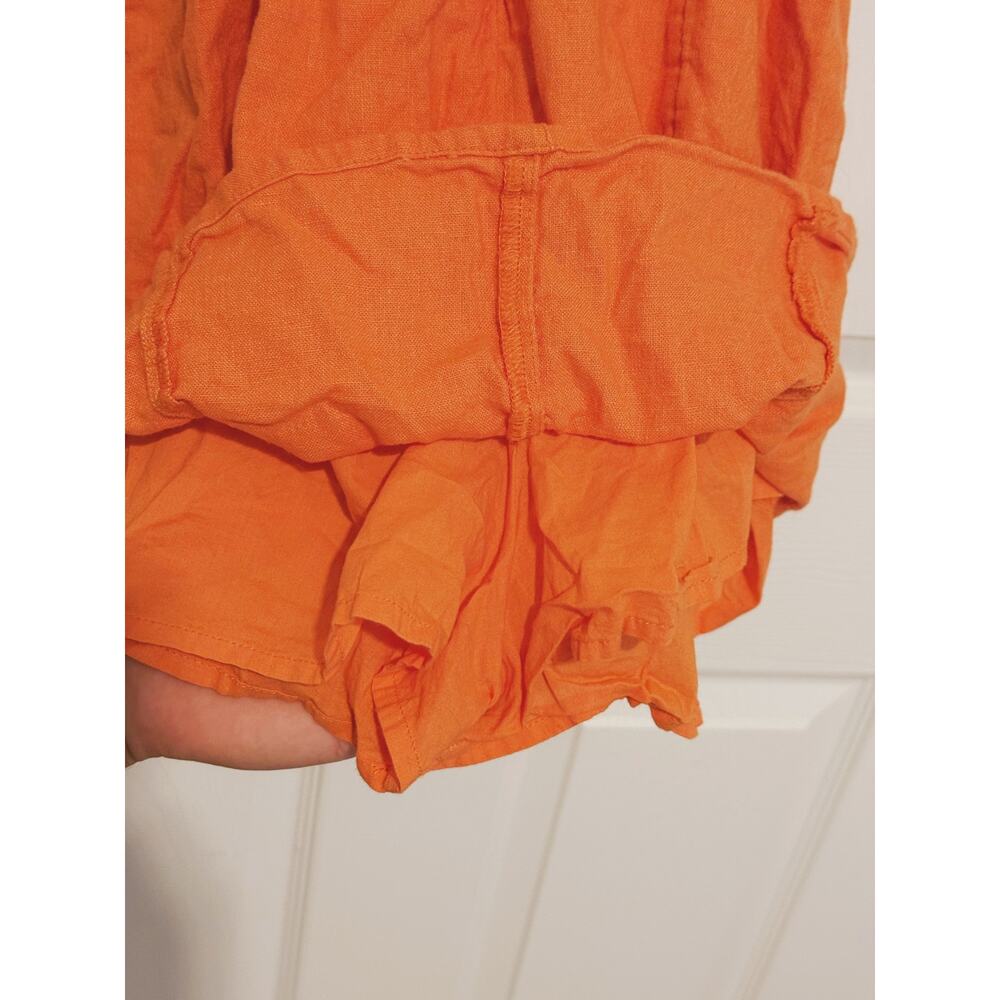 Abercrombie & Fitch Linen Strapless Mini Dress Small Orange Euro Resort Beach - Picture 7 of 9
